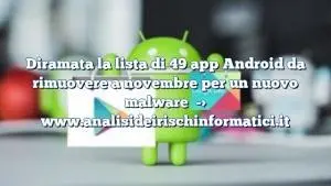 Diramata la lista di 49 app Android da rimuovere a novembre per un nuovo malware