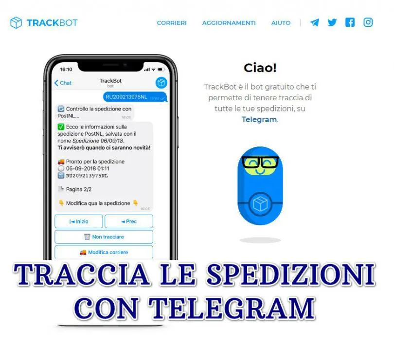 Traccia le spedizioni di tutti i corrieri con Telegram – Servizio Utile e Gratuito