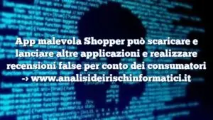 App malevola Shopper può scaricare e lanciare altre applicazioni e realizzare recensioni false per conto dei consumatori