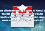 Come eliminare tutta la posta di Gmail con un solo click, controllare lo spazio occupato ed evitare il blocco delle email