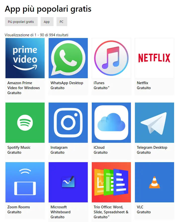 ACCEDI AD UN MONDO DI PROGRAMMI GRATUITI PER WINDOWS : VISITA L’APP STORE DI MICROSOFT