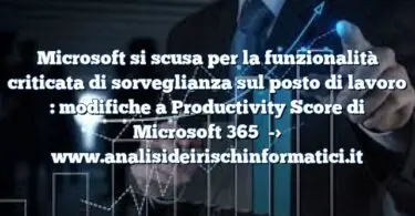 Microsoft si scusa per la funzionalità criticata di sorveglianza sul posto di lavoro : modifiche a Productivity Score di Microsoft 365