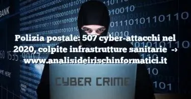 Polizia postale: 507 cyber-attacchi nel 2020, colpite infrastrutture sanitarie