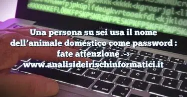 Una persona su sei usa il nome dell’animale domestico come password : fate attenzione