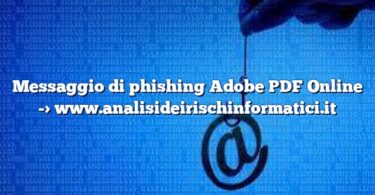 Messaggio di phishing Adobe PDF Online