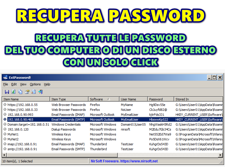 RECUPERA TUTTE LE PASSWORD DEL TUO COMPUTER O DI UN DISCO ESTERNO CON UN SOLO CLICK