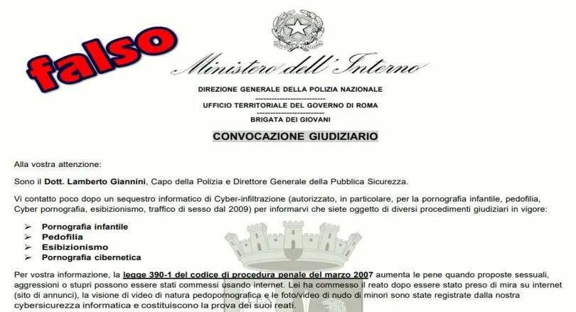 FALSO ATTO DI CITAZIONE : POLIZIA GIUDIZIARIA Rapporto _n.629990 del 08/06/2022/ Re: ACCUSA!