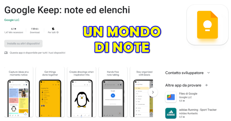 GOOGLE KEEP : UNA APP DAVVERO UTILE PER LE NOSTRE NOTE E NON SOLO