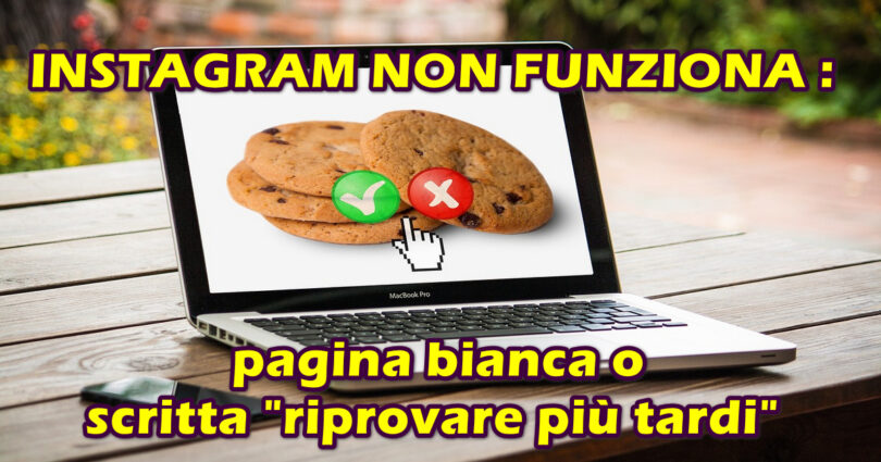 INSTAGRAM NON FUNZIONA : pagina bianca o scritta "riprovare più tardi"